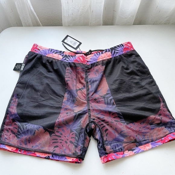 Mens 2X Tropical Swim Trunks - Picture 4 of 9